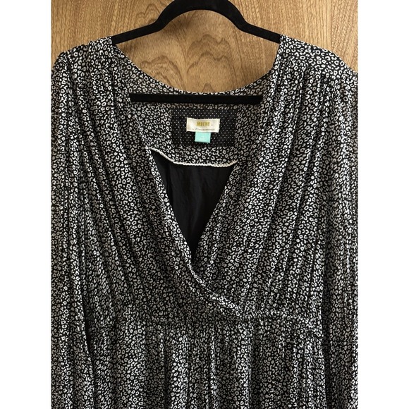 Maeve by Anthropologie Black White Carolyn Leopard Print Mini Dress Plus Size 1X - Picture 4 of 11